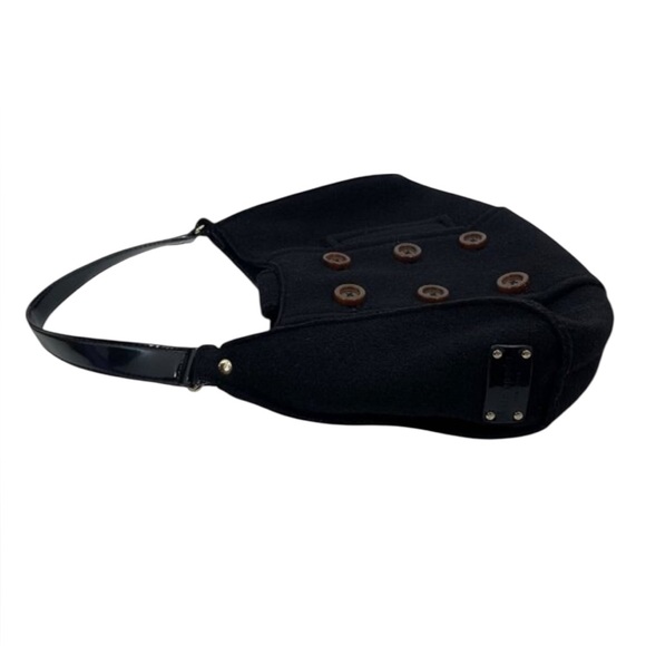 Kate Spade Cadee Black Wool Blend Satchel Shoulder Bag EUC - Picture 3 of 6